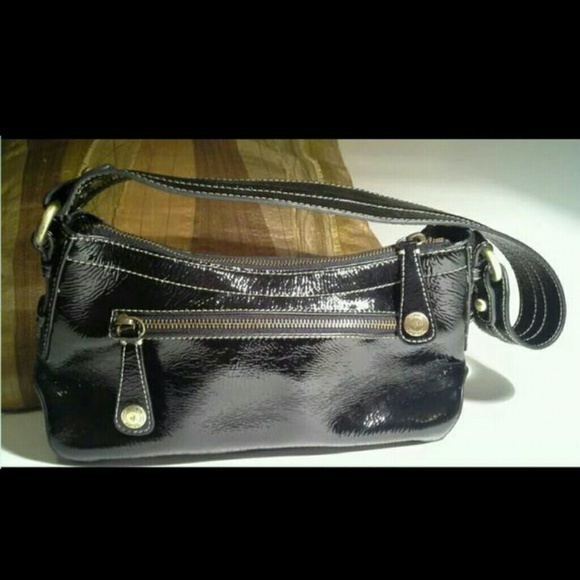 PERLINA NEW YORK REAL PATENT LEATHER HANDBAG - Picture 2 of 10